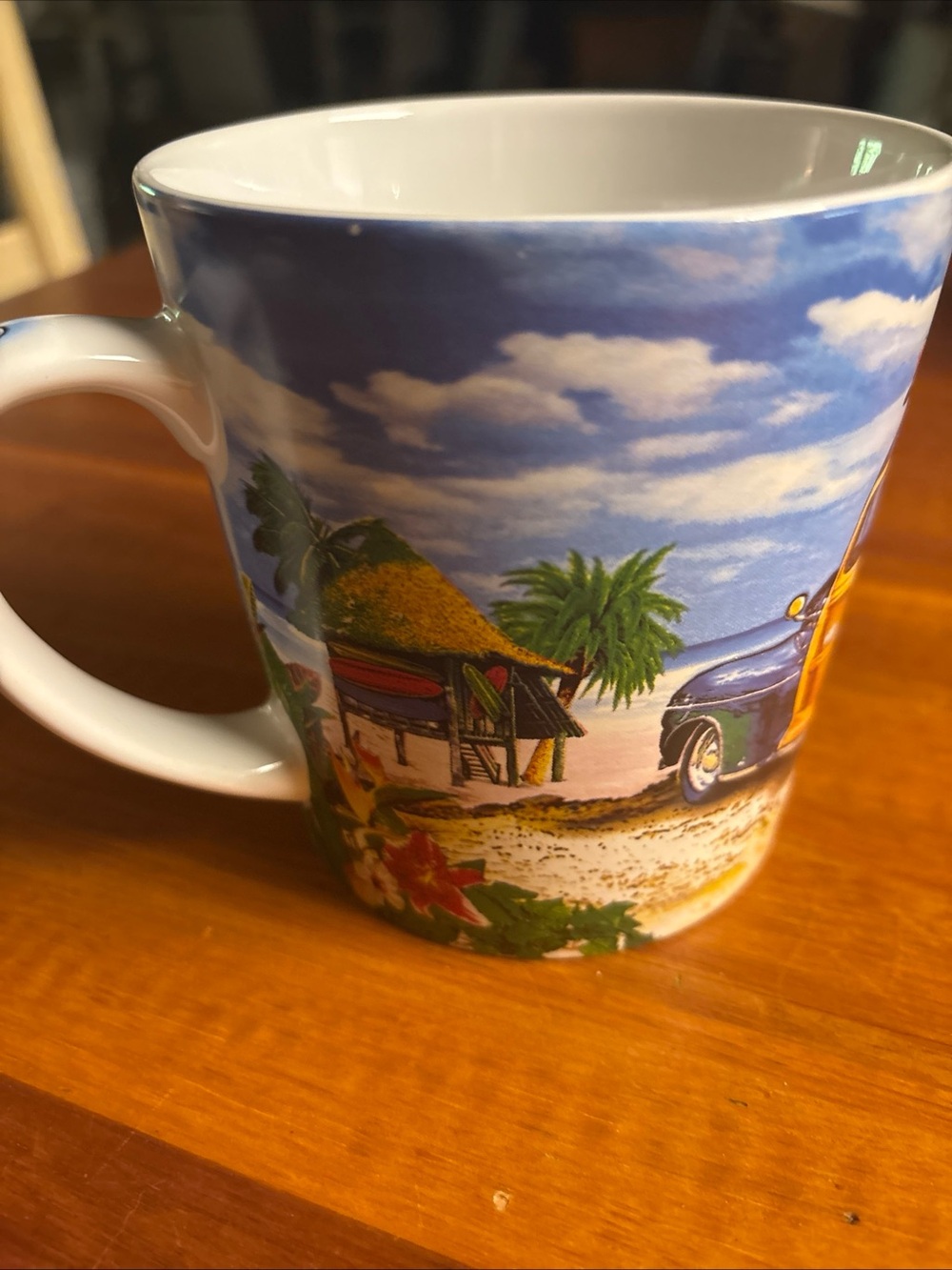 California Scene Beach Woody Station wagon Surf Van Ceramic Mug - Picture 4 of 6